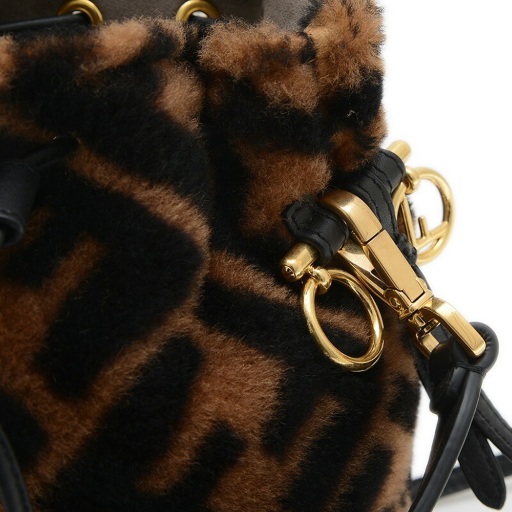 Fendi Zucca Bag Brown Montresor Mouton Baguette - Picture 3 of 6